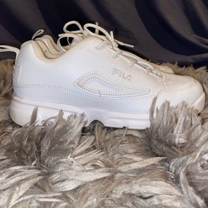 All White FILA Sneakers